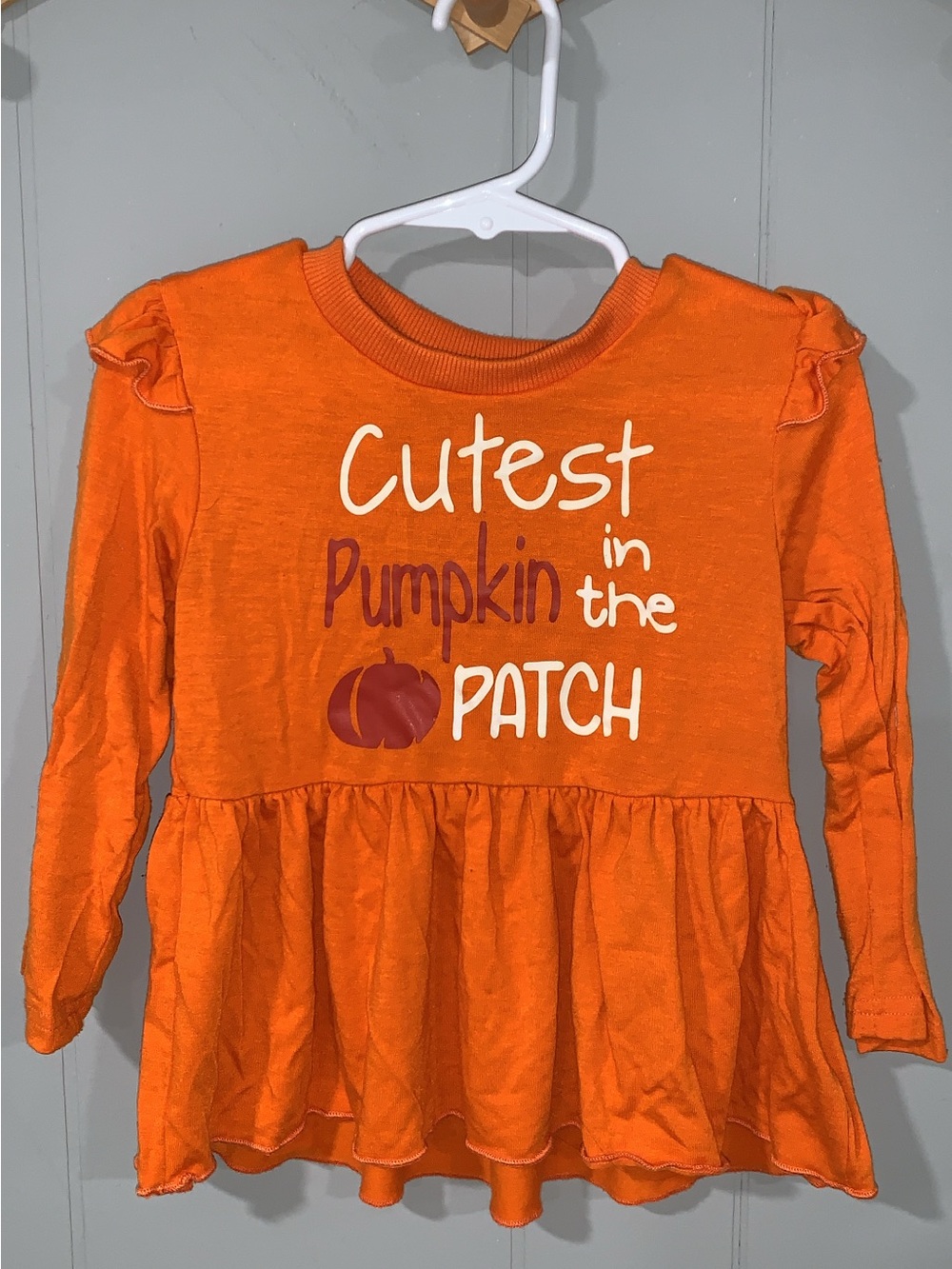 Cutest Pumpkin in the Patch Orange Toddler Longsleeve Shirt 2T